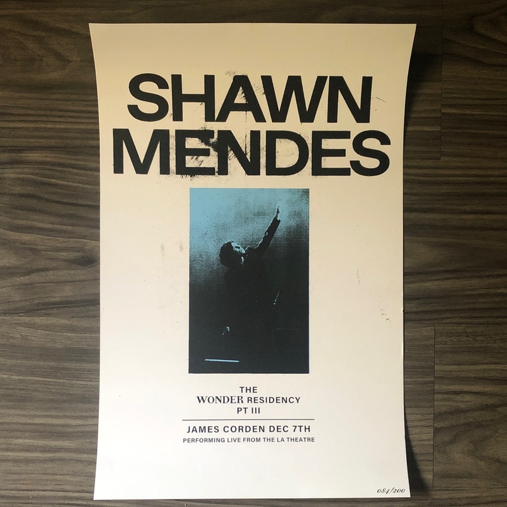 Shawn Mendes Concert Poster - Black and White